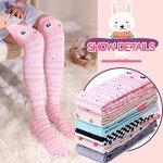 MOGGEI Kids Girls Knee High Socks Long Boot Crazy Silly Fun Gift Tall Funny Cute Animal Child Gifts for 4 5 6 7 8 9 10 11 12 Year Old Girls Stocking Stuffers Socks 6 Pairs Girls Socks(Animal A)