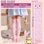 MOGGEI Kids Girls Knee High Socks Long Boot Crazy Silly Fun Gift Tall Funny Cute Animal Child Gifts for 4 5 6 7 8 9 10 11 12 Year Old Girls Stocking Stuffers Socks 6 Pairs Girls Socks(Animal A)