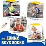 Boy Socks Kids Crazy Funny Novelty Gift Silly Cartoon Space Dinosaur Cotton Crew Cute Socks 6 Pairs(Space, 6-8 Years)