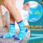 SeeyAN Boys Socks Kids Funny Cotton Novelty Crew Cartoon Space Dinosaur Crazy Socks 6 Pairs (6 Pairs Dinosaur B, 3-5 Years)