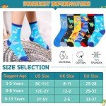 SeeyAN Boys Socks Kids Funny Cotton Novelty Crew Cartoon Space Dinosaur Crazy Socks 6 Pairs (6 Pairs Dinosaur B, 3-5 Years)