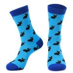 Aueyan Easter Basket Stuffers for Teens Adults Men,Mens Easter Socks Teen Boy Easter Gifts for Husband Dad Funny Bunny Socks Blue Rabbit Print Costume Accessories Men's Crew Socks Size 10-13 13-15