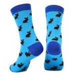 Aueyan Easter Basket Stuffers for Teens Adults Men,Mens Easter Socks Teen Boy Easter Gifts for Husband Dad Funny Bunny Socks Blue Rabbit Print Costume Accessories Men's Crew Socks Size 10-13 13-15
