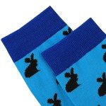 Aueyan Easter Basket Stuffers for Teens Adults Men,Mens Easter Socks Teen Boy Easter Gifts for Husband Dad Funny Bunny Socks Blue Rabbit Print Costume Accessories Men's Crew Socks Size 10-13 13-15