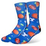 Mens Funny Crazy Socks Unisex Cool Funky 3D Printed Patterned Socks Funny Crazy Ball Themed Boys Novelty Athletic Tube Sock Gifts