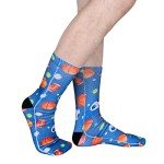 Mens Funny Crazy Socks Unisex Cool Funky 3D Printed Patterned Socks Funny Crazy Ball Themed Boys Novelty Athletic Tube Sock Gifts