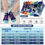 Welwoos Kids Boys Ankle Socks No Show Low Cut Funny Cute Cartoon Novelty Cotton Socks 6 Pairs Gifts Stocking Stuffers for Boys Kids(Space,3-5 Y)