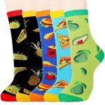 Jeasona Kids Socks Food Gifts for Kids Cute Funny Food Socks 5 Pairs
