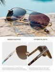 BIRCEN Polarized Aviator Sunglasses for Women : UV Protection Acetate Square Sunglass With Retro Classic Style