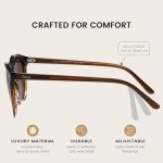 DUCO Retro Round UV400 Polarized Sunglasses for Women Men Vintage Shades Classic AcetatDe Trendy Fashion Sunglass DC1230 (Gradient Brown Frame Brown Lens)