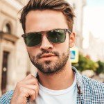 CARFIA Retro Polarized Sunglasses for Men UV Protection Hand-crafted Acetate Frame Fashion Cool Sun Glasses Green Lens
