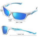 DEAFRAIN Kids Sunglasses for Polarized Boys Girls Child Toddler Baseball Sport Rubber Sun Glasses Age 3-7