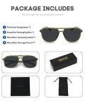 PRIVEL XXL Size Extra Large 160MM Polarized Double Bridge Retro Aviator Sunglasses Big Wide Heads Men UV400 Protection Glasses (PMX013P-2)