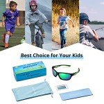 DEAFRAIN Kids Sunglasses for Polarized Boys Girls Child Toddler Baseball Sport Rubber Sun Glasses Age 3-7