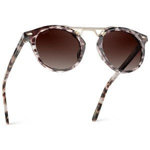WearMe Pro - Women's Polarized, Round Retro, Double-Bridge Vintage Sunglasses