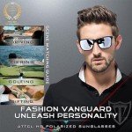 ATTCL Men's Retro Metal Frame Driving Polarized Sunglasses For Men/Women (Black-Silver, 8587)