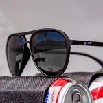goodr Operation: Blackout Polarized Aviator Sunglasses for Men & Women, Large Sized (Mach G), Black Solid Frame with Black Non-Reflective Glare Reducing Lenses, UV400 Protection, No Slip, No Bounce