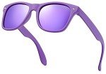 LEICO FASHION Kids Polarized Retro Sunglasses for Boys Girls Age 3-12 Shatterproof Rubberized Frame UV Protection Toddler Children Sun Glasses