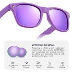 LEICO FASHION Kids Polarized Retro Sunglasses for Boys Girls Age 3-12 Shatterproof Rubberized Frame UV Protection Toddler Children Sun Glasses