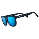 goodr Mick & Keith's Midnight Ramble Polarized Sunglasses for Men & Women, Medium Sized (OG), Black Solid Frame with Blue Mirrored Reflective Lenses, UV400 Protection, No Slip, No Bounce