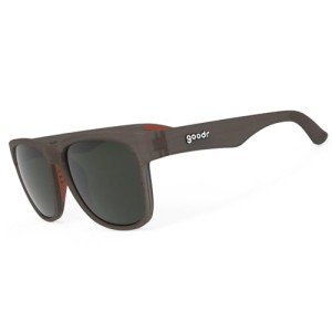 goodr Just Knock It On! Polarized Sunglasses for Men & Women, Large Sized (BFG), Dark Brown Translucent Frames with Copper High Contrast Lenses, UV400 Protection, No Slip, No Bounce