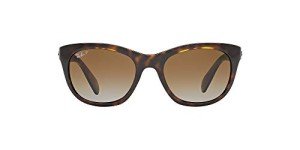 Ray-Ban Women's RB4216 Square Sunglasses, Light Havana/Polarized Brown Gradient, 56 mm