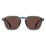 WearMe Pro Men's Polarized Square Sunglasses: Modern Retro Geometric Style Sunglasses (Crystal Stone Blue/Brown Lens)