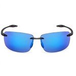 JULI Sports Polarized Sunglasses for Men Women Tr90 Rimless Frame for Running Fishing Golf Surf Driving(Blue)