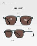 WearMe Pro Men's Polarized Square Sunglasses: Modern Retro Geometric Style Sunglasses (Crystal Stone Blue/Brown Lens)