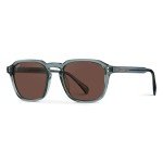 WearMe Pro Men's Polarized Square Sunglasses: Modern Retro Geometric Style Sunglasses (Crystal Stone Blue/Brown Lens)