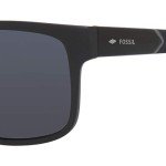 Fossil Men's FOS3061s Rectangular Sunglasses, Matte Black/Gray, 57 mm