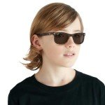 Ray-Ban Kids' RJ9052S New Wayfarer Square Sunglasses, Havana/Dark Brown, 48 mm