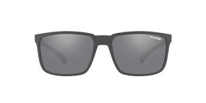 ARNETTE Unisex Sunglasses Matte Grey Frame, Grey Mirror Silver Lenses, 58MM