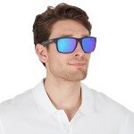 Oakley Men's OO9102 Holbrook Square Sunglasses, Black Ink/Prizm Sapphire Polarized, 57 mm
