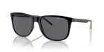 A|X ARMANI EXCHANGE Men's AX4070S Square Sunglasses, Black/Grey Polarized, 57 mm