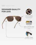 WearMe Pro Polarized Aviator One-Bridge Modern Square Unisex Sunglasses (Crystal Brown/Brown Lens)