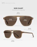 WearMe Pro Polarized Aviator One-Bridge Modern Square Unisex Sunglasses (Crystal Brown/Brown Lens)