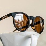 goodr Nine Dollar Pour Over Polarized Round Sunglasses for Men & Women, Small Sized (Circle G), Brown Translucent Frames with Brown Non-Reflective Lens, UV400 Protection, No Slip, No Bounce