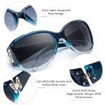 Myiaur Polarized Sunglasses for Women 2024, Trendy Retro Shades with UV400 Protection Butterfly Decors (2 Pack)