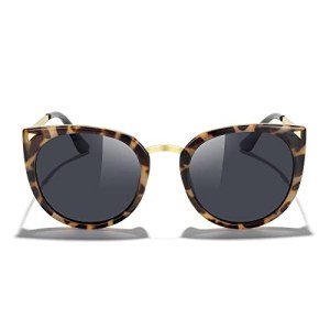 MERRY'S Girls Cat Eye Sunglasses for kids Children Polarized Sunglasses S7000 (Leopard Frame, 49)