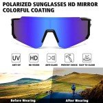 STORYCOAST Sports Running Sunglasses for Men Women Cycling Driving Fishing Bike Sunglasses Polarized UV400 Protection 3Pack Matte Black/Gray+Matte Black/Red+Matte Black/Dark Blue
