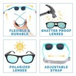JAN & JUL Girls Sunglasses for Kids, UV400 Protection with Adjustable Strap (M: 2-6 Years, Lemonade Aurora)