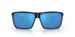Costa Del Mar Mens Rincon Fishing and Watersports Rectangular Sunglasses, Black/Polarized Blue Mirrored 580G, 63 mm