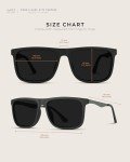 WearMe Pro Polarized Flat Top Narrow Square Mens Sunglasses (Matte Black/Black Lens)