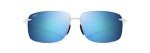 Maui Jim Men's and Women's Hema Polarized Rimless Sunglasses, Crystal Matte/Blue Hawaii, Large