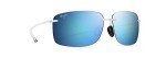 Maui Jim Men's and Women's Hema Polarized Rimless Sunglasses, Crystal Matte/Blue Hawaii, Large