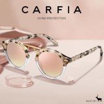 CARFIA Small Pink Mirrored Polarized Sunglasses for Women UV Protection, Acetate Eyewear Double Bridge Metal Brow Sunnies