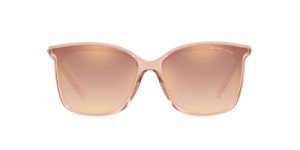 Michael Kors Women's MK2079U Zermatt Universal Fit Square Sunglasses, Pink Transparent/Rose Gold Gradient Mirrored, 61 mm