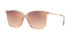 Michael Kors Women's MK2079U Zermatt Universal Fit Square Sunglasses, Pink Transparent/Rose Gold Gradient Mirrored, 61 mm