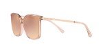 Michael Kors Women's MK2079U Zermatt Universal Fit Square Sunglasses, Pink Transparent/Rose Gold Gradient Mirrored, 61 mm